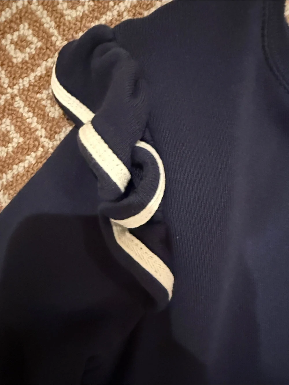 Ralph Lauren Navy and White Pleated Sweatshirt Dress